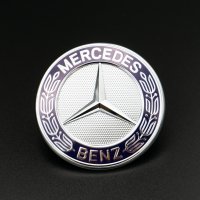 Original Mercedes Benz Emblem Motorhaube Stern Logo Blau...