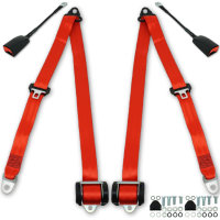 Seatbelts for BMW E30 Red Front Left Right E-marked