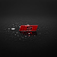 Audi S Schriftzug Logo Emblem selbstklebend 9x30mm rot SLine 9x30mm