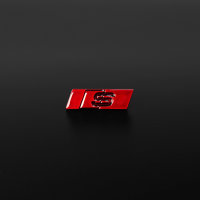 2x Audi S Schriftzug Logo Emblem selbstklebend 9x30mm rot...