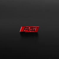 Audi RS Schriftzug 2x Logo Emblem selbstklebend 9x30mm rot RS3 RS4 RS5 RS6 RS7
