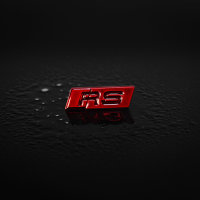 Audi RS Schriftzug 2x Logo Emblem selbstklebend 9x30mm rot RS3 RS4 RS5 RS6 RS7