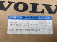 Original Volvo Sicherheitsgurt Anschnall Gurt 3344501-6 Neu